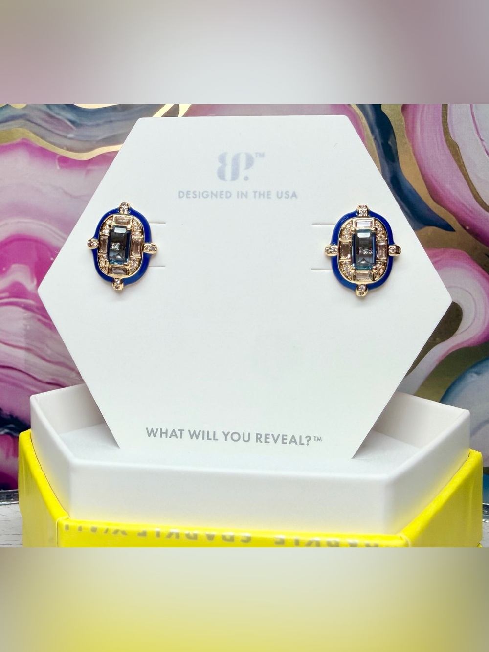 Bomb Party OG Enamel Earrings- “Tidal Moments” on Gold ER33960